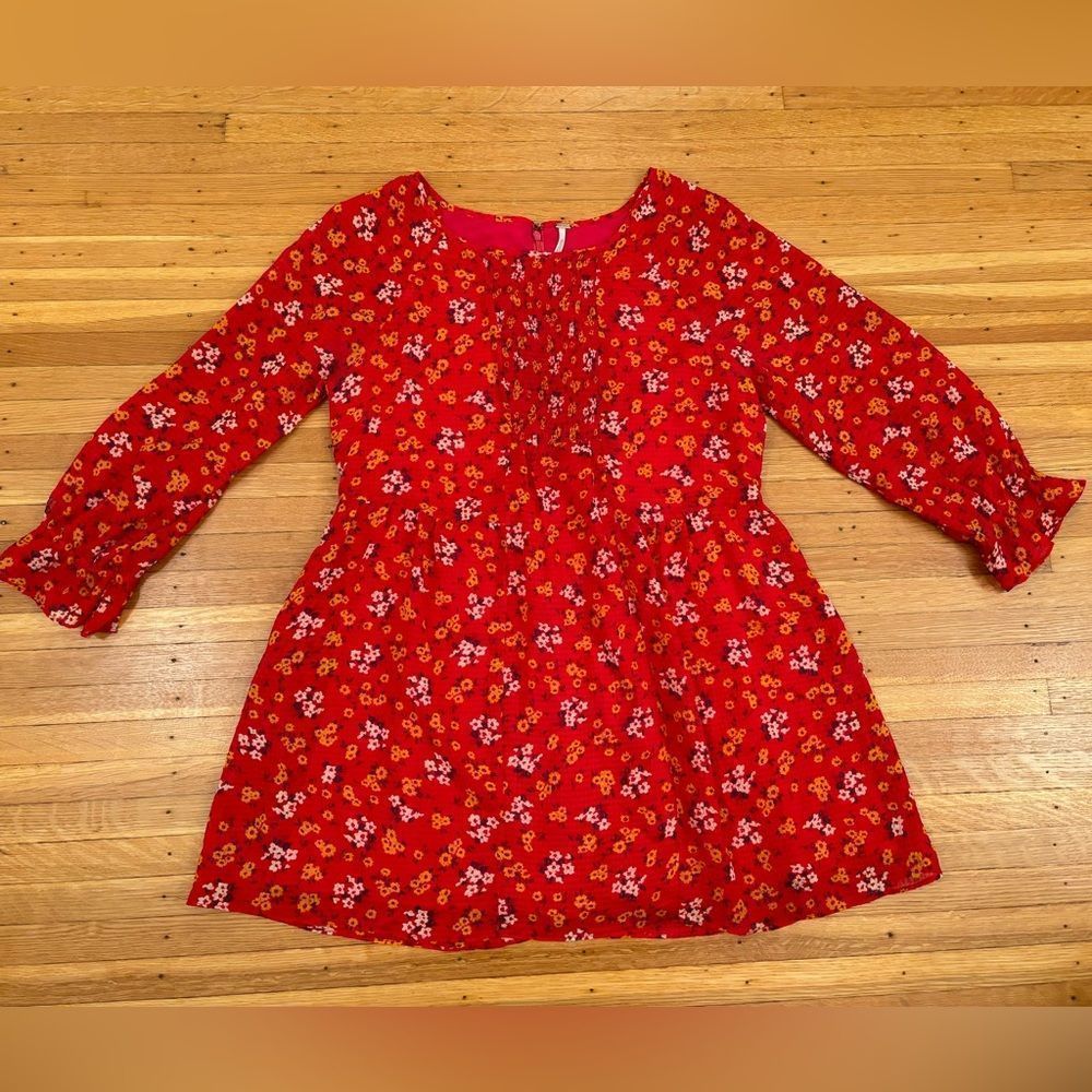Free People red floral tunic/dress